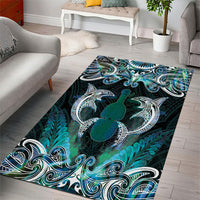 New Zealand Kotiate Weapon Area Rug Aotearoa Mango Paua Shell Maori Pattern LT22 - Polynesian Pride