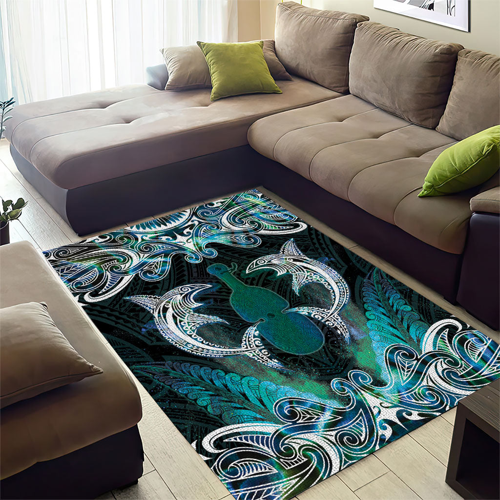 New Zealand Kotiate Weapon Area Rug Aotearoa Mango Paua Shell Maori Pattern LT22 - Polynesian Pride