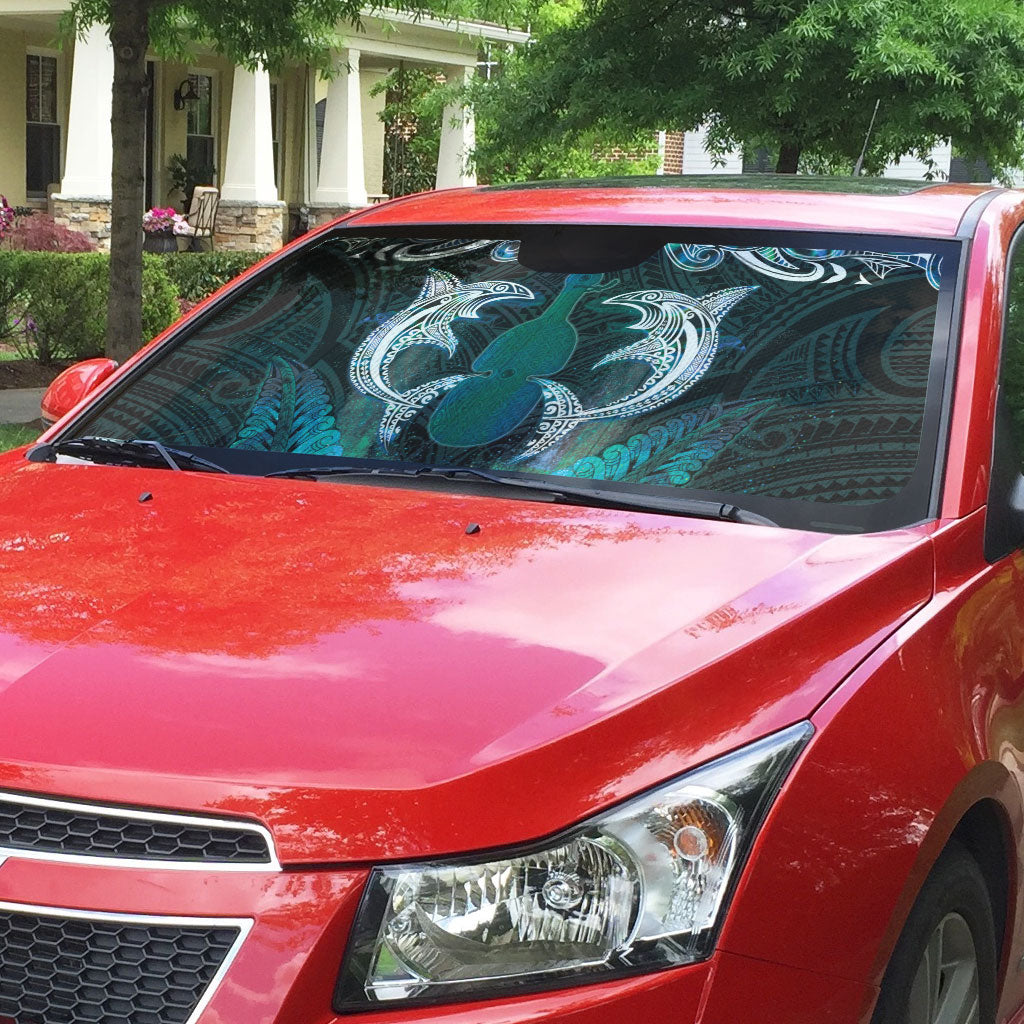 New Zealand Kotiate Weapon Auto Sun Shade Aotearoa Mango Paua Shell Maori Pattern LT22 - Polynesian Pride