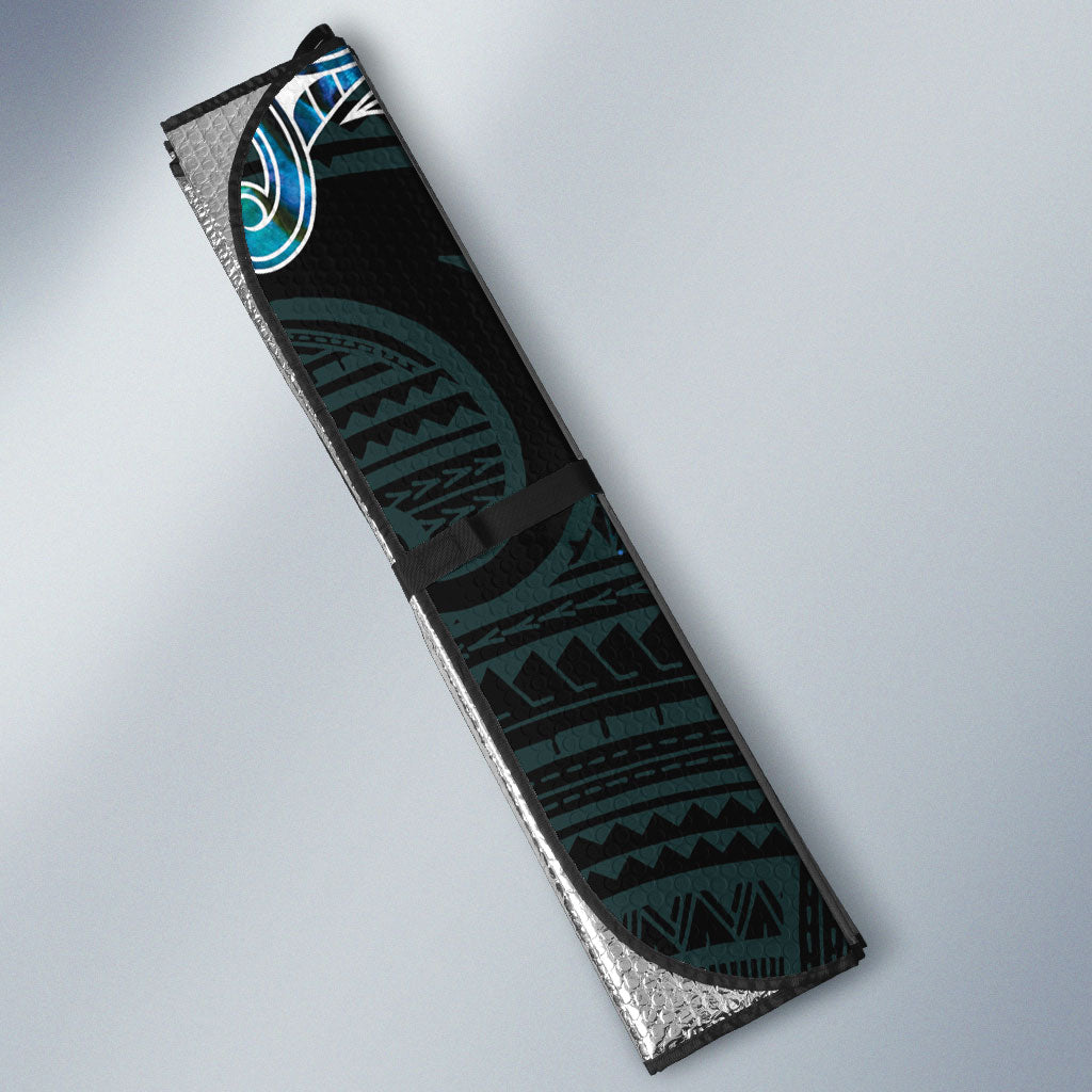 New Zealand Kotiate Weapon Auto Sun Shade Aotearoa Mango Paua Shell Maori Pattern LT22 - Polynesian Pride