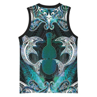 New Zealand Kotiate Weapon Basketball Jersey Aotearoa Mango Paua Shell Maori Pattern LT22 - Polynesian Pride