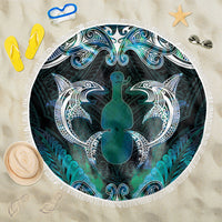 New Zealand Kotiate Weapon Beach Blanket Aotearoa Mango Paua Shell Maori Pattern LT22 One Size 150cm Blue - Polynesian Pride