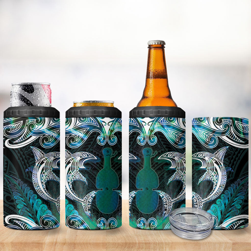New Zealand Kotiate Weapon 4 in 1 Can Cooler Tumbler Aotearoa Mango Paua Shell Maori Pattern LT22 - Polynesian Pride