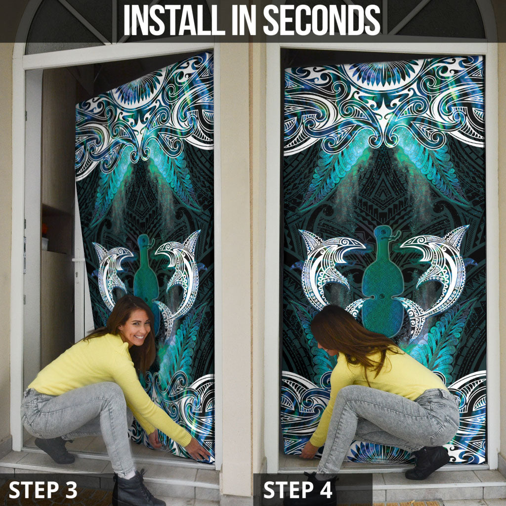 New Zealand Kotiate Weapon Door Cover Aotearoa Mango Paua Shell Maori Pattern LT22 - Polynesian Pride