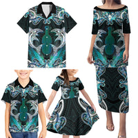 New Zealand Kotiate Weapon Family Matching Puletasi and Hawaiian Shirt Aotearoa Mango Paua Shell Maori Pattern LT22 - Polynesian Pride