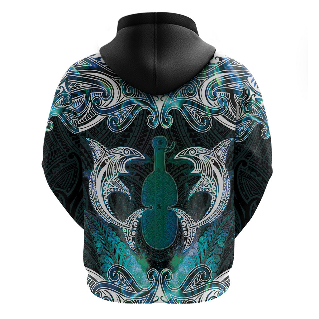 New Zealand Kotiate Weapon Hoodie Aotearoa Mango Paua Shell Maori Pattern LT22 - Polynesian Pride