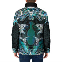 New Zealand Kotiate Weapon Padded Jacket Aotearoa Mango Paua Shell Maori Pattern LT22 - Polynesian Pride