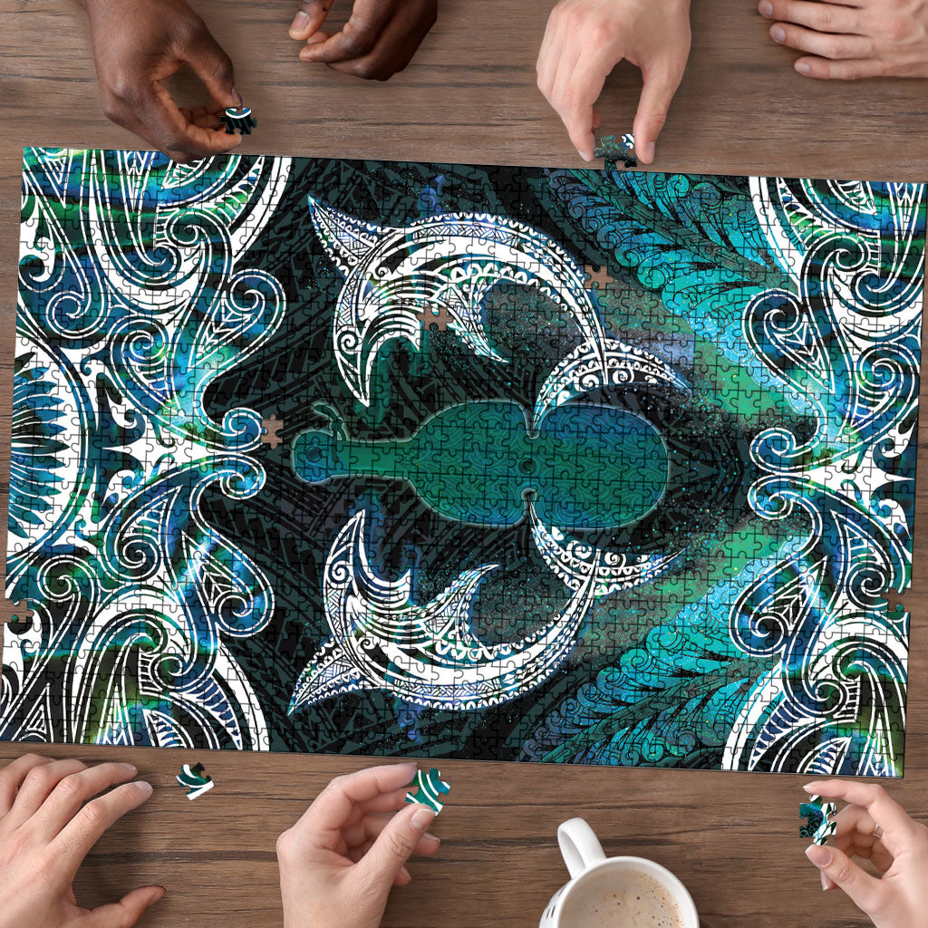 New Zealand Kotiate Weapon Puzzle Aotearoa Mango Paua Shell Maori Pattern LT22 - Polynesian Pride