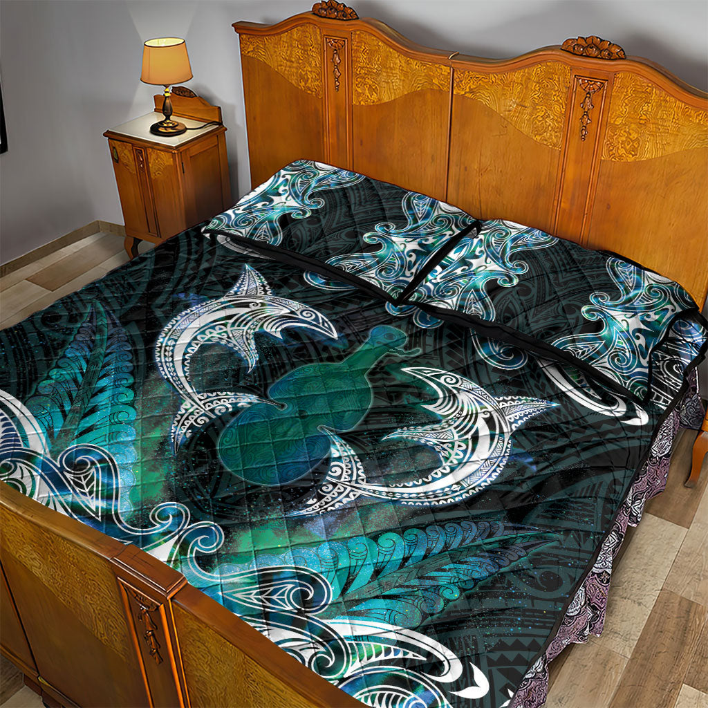 New Zealand Kotiate Weapon Quilt Bed Set Aotearoa Mango Paua Shell Maori Pattern LT22 - Polynesian Pride