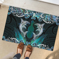 New Zealand Kotiate Weapon Rubber Doormat Aotearoa Mango Paua Shell Maori Pattern LT22 - Polynesian Pride