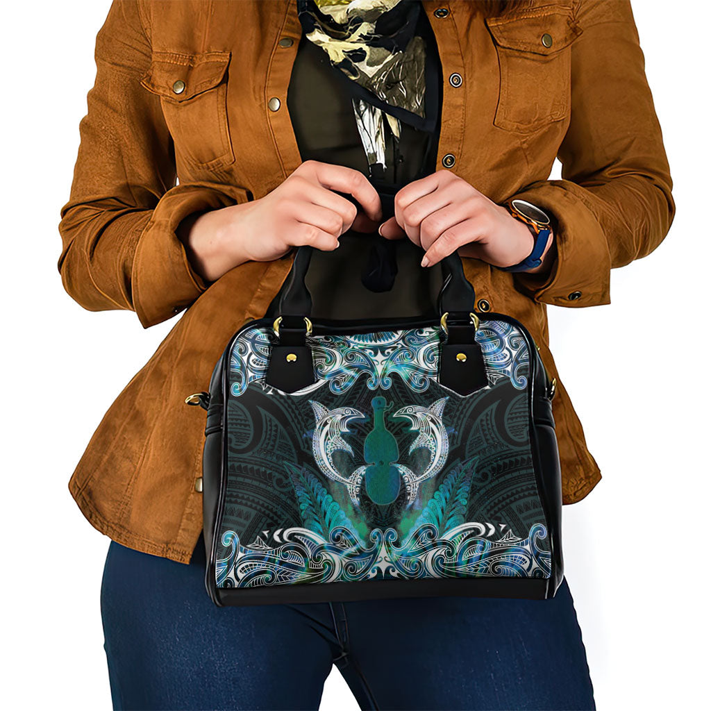 New Zealand Kotiate Weapon Shoulder Handbag Aotearoa Mango Paua Shell Maori Pattern LT22 - Polynesian Pride