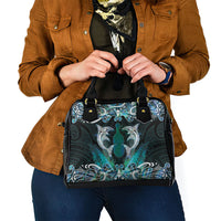 New Zealand Kotiate Weapon Shoulder Handbag Aotearoa Mango Paua Shell Maori Pattern LT22 - Polynesian Pride