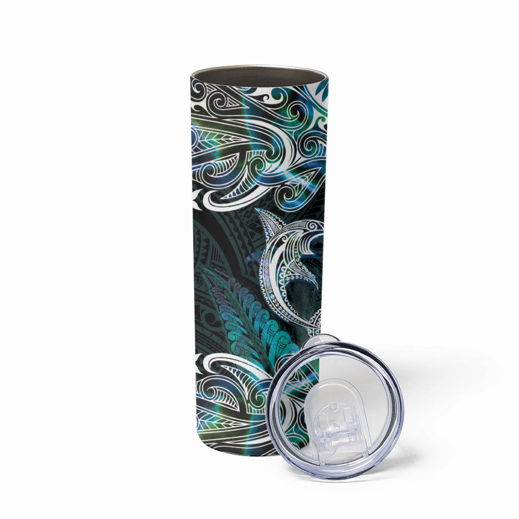 New Zealand Kotiate Weapon Skinny Tumbler Aotearoa Mango Paua Shell Maori Pattern LT22 - Polynesian Pride
