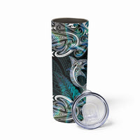 New Zealand Kotiate Weapon Skinny Tumbler Aotearoa Mango Paua Shell Maori Pattern LT22 - Polynesian Pride