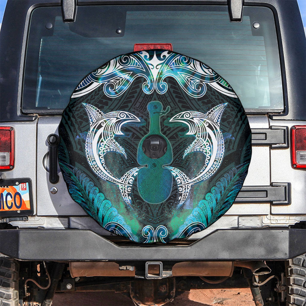 New Zealand Kotiate Weapon Spare Tire Cover Aotearoa Mango Paua Shell Maori Pattern LT22 Blue - Polynesian Pride