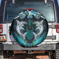 New Zealand Kotiate Weapon Spare Tire Cover Aotearoa Mango Paua Shell Maori Pattern LT22 Blue - Polynesian Pride