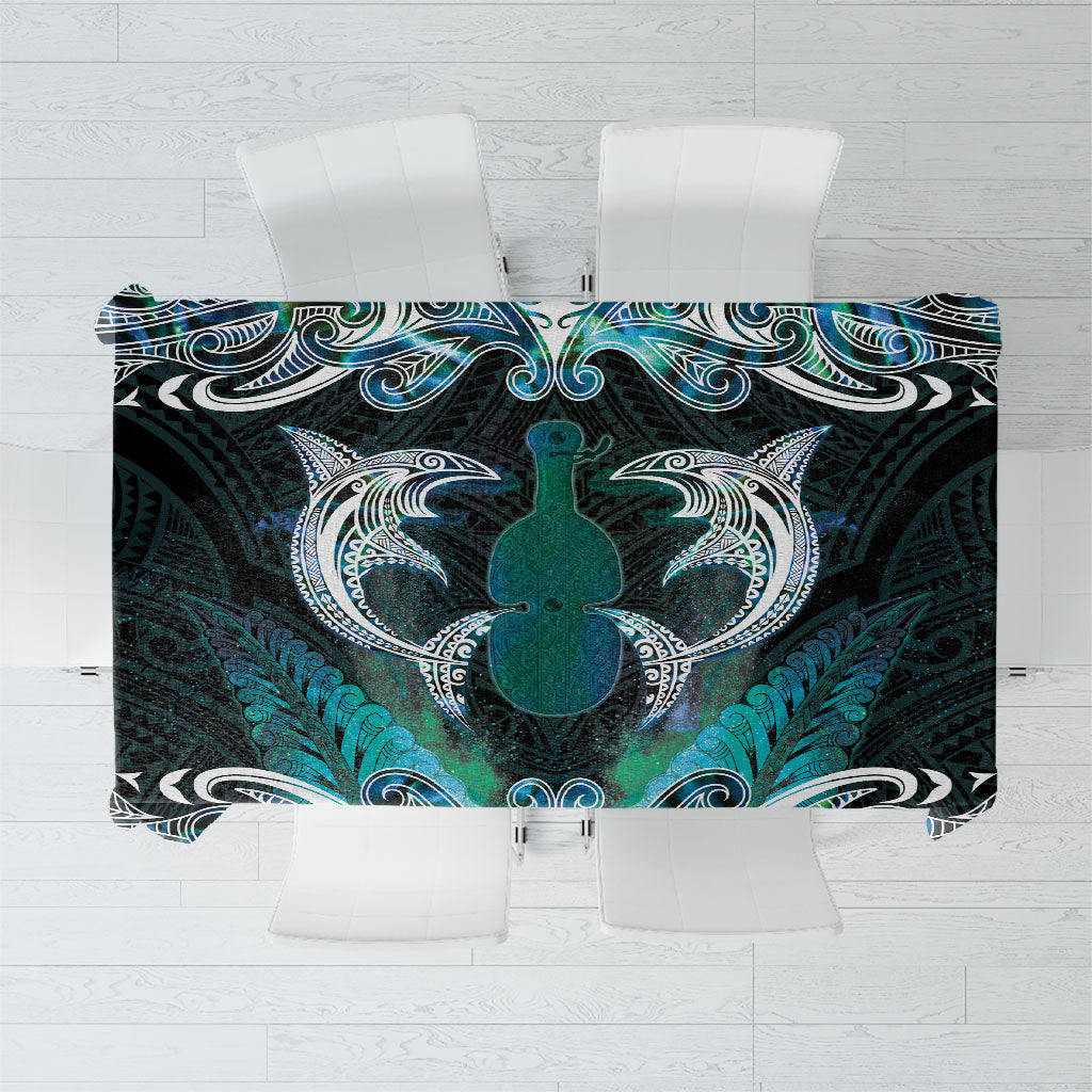New Zealand Kotiate Weapon Tablecloth Aotearoa Mango Paua Shell Maori Pattern LT22 Blue - Polynesian Pride