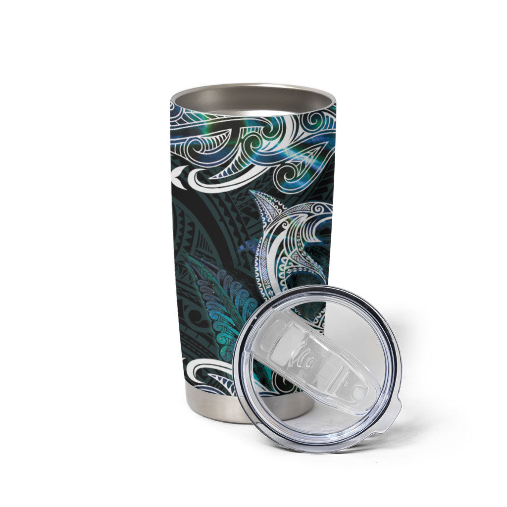 New Zealand Kotiate Weapon Tumbler Cup Aotearoa Mango Paua Shell Maori Pattern LT22 - Polynesian Pride