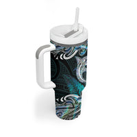 New Zealand Kotiate Weapon Tumbler With Handle Aotearoa Mango Paua Shell Maori Pattern LT22 - Polynesian Pride