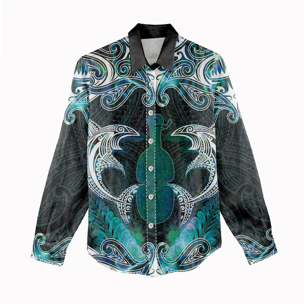 New Zealand Kotiate Weapon Women Casual Shirt Aotearoa Mango Paua Shell Maori Pattern LT22 - Polynesian Pride