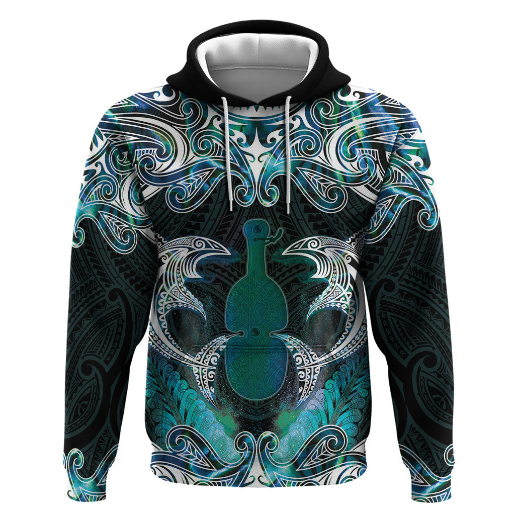 New Zealand Kotiate Weapon Zip Hoodie Aotearoa Mango Paua Shell Maori Pattern LT22 Pullover Hoodie Blue - Polynesian Pride