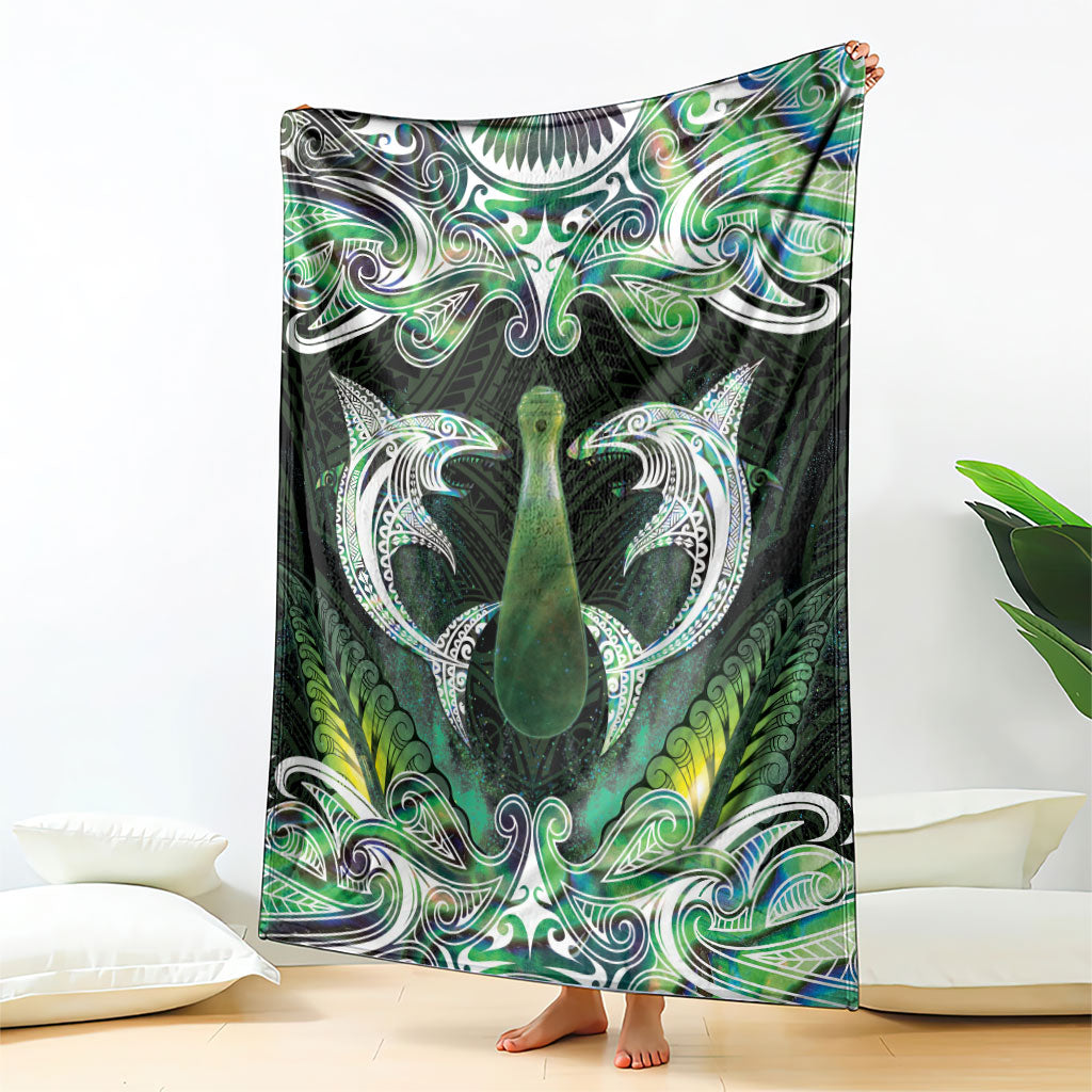 New Zealand Mere Pounamu Weapon Blanket Aotearoa Mango Paua Shell Maori Pattern LT22 - Polynesian Pride
