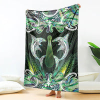 New Zealand Mere Pounamu Weapon Blanket Aotearoa Mango Paua Shell Maori Pattern LT22 - Polynesian Pride