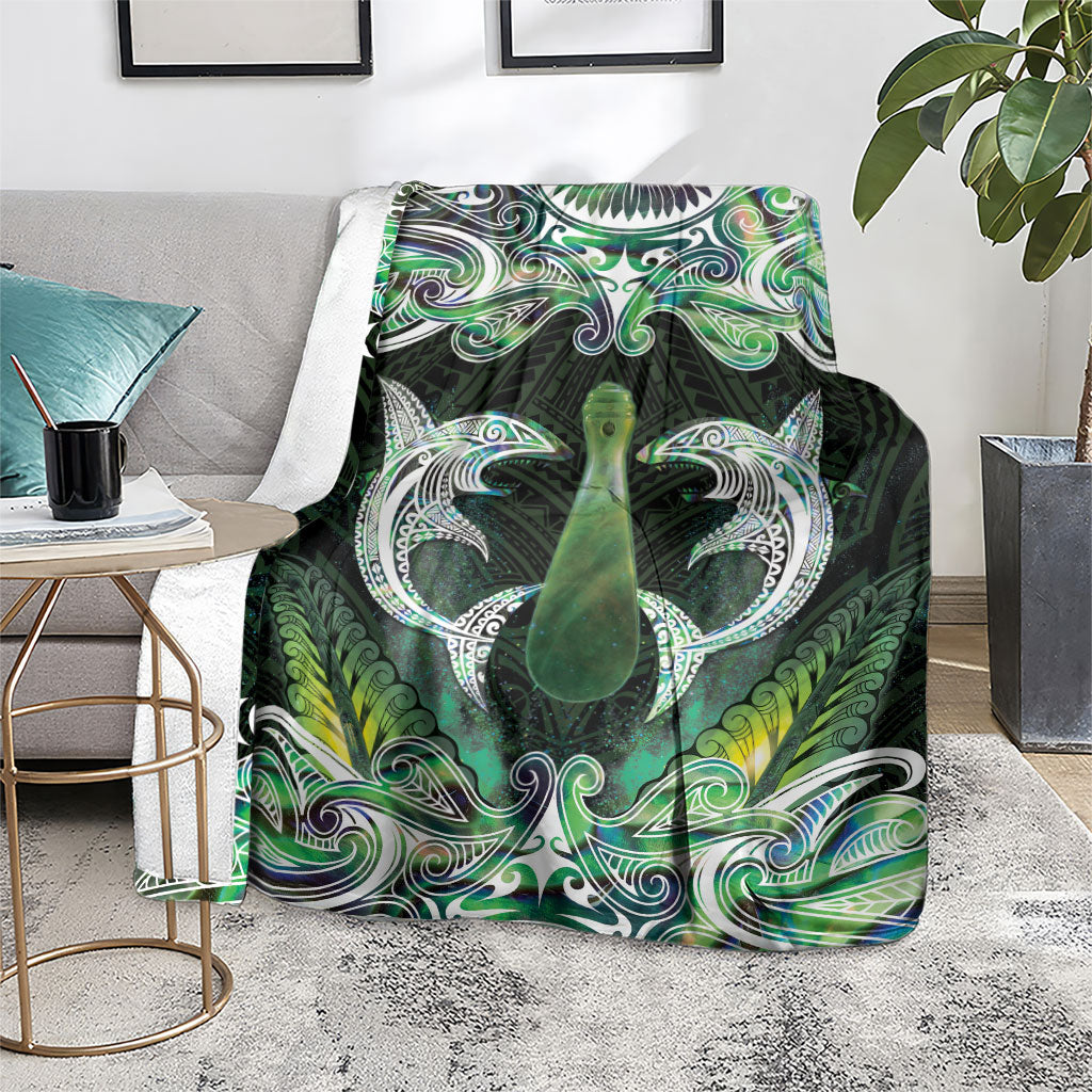 New Zealand Mere Pounamu Weapon Blanket Aotearoa Mango Paua Shell Maori Pattern LT22 - Polynesian Pride
