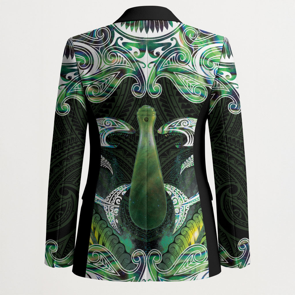 New Zealand Mere Pounamu Weapon Blazer Aotearoa Mango Paua Shell Maori Pattern LT22 - Polynesian Pride