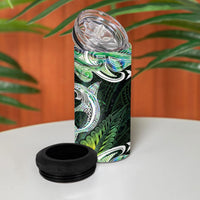 New Zealand Mere Pounamu Weapon 4 in 1 Can Cooler Tumbler Aotearoa Mango Paua Shell Maori Pattern LT22 - Polynesian Pride