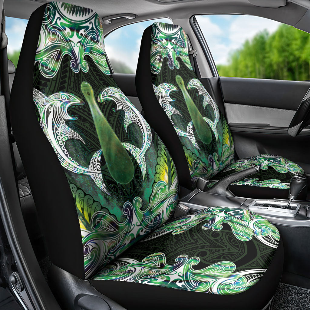 New Zealand Mere Pounamu Weapon Car Seat Cover Aotearoa Mango Paua Shell Maori Pattern LT22 - Polynesian Pride