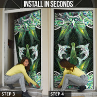 New Zealand Mere Pounamu Weapon Door Cover Aotearoa Mango Paua Shell Maori Pattern LT22 - Polynesian Pride