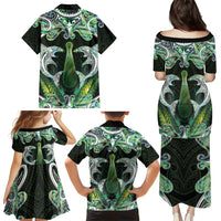New Zealand Mere Pounamu Weapon Family Matching Puletasi and Hawaiian Shirt Aotearoa Mango Paua Shell Maori Pattern LT22 - Polynesian Pride