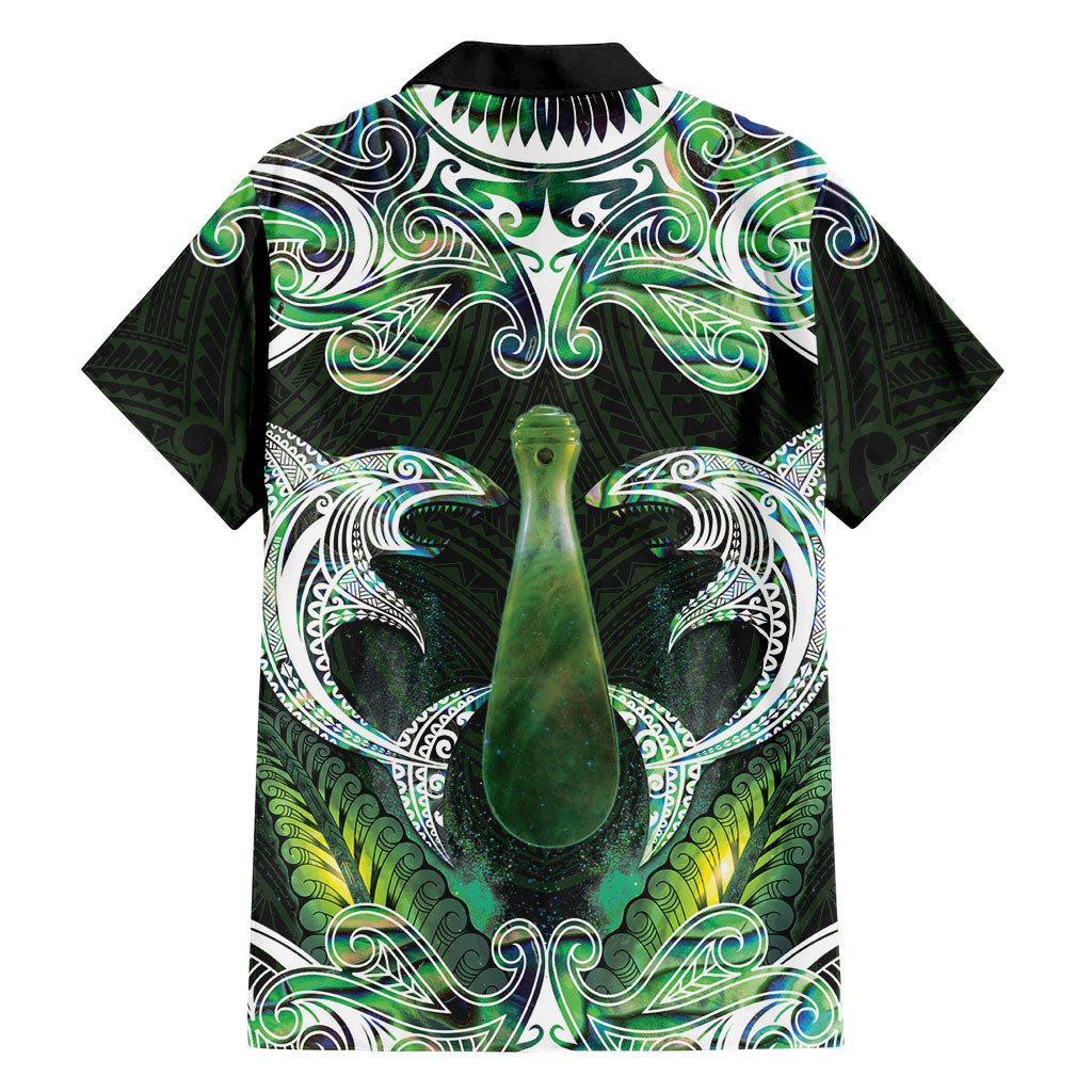 New Zealand Mere Pounamu Weapon Family Matching Summer Maxi Dress and Hawaiian Shirt Aotearoa Mango Paua Shell Maori Pattern LT22 - Polynesian Pride
