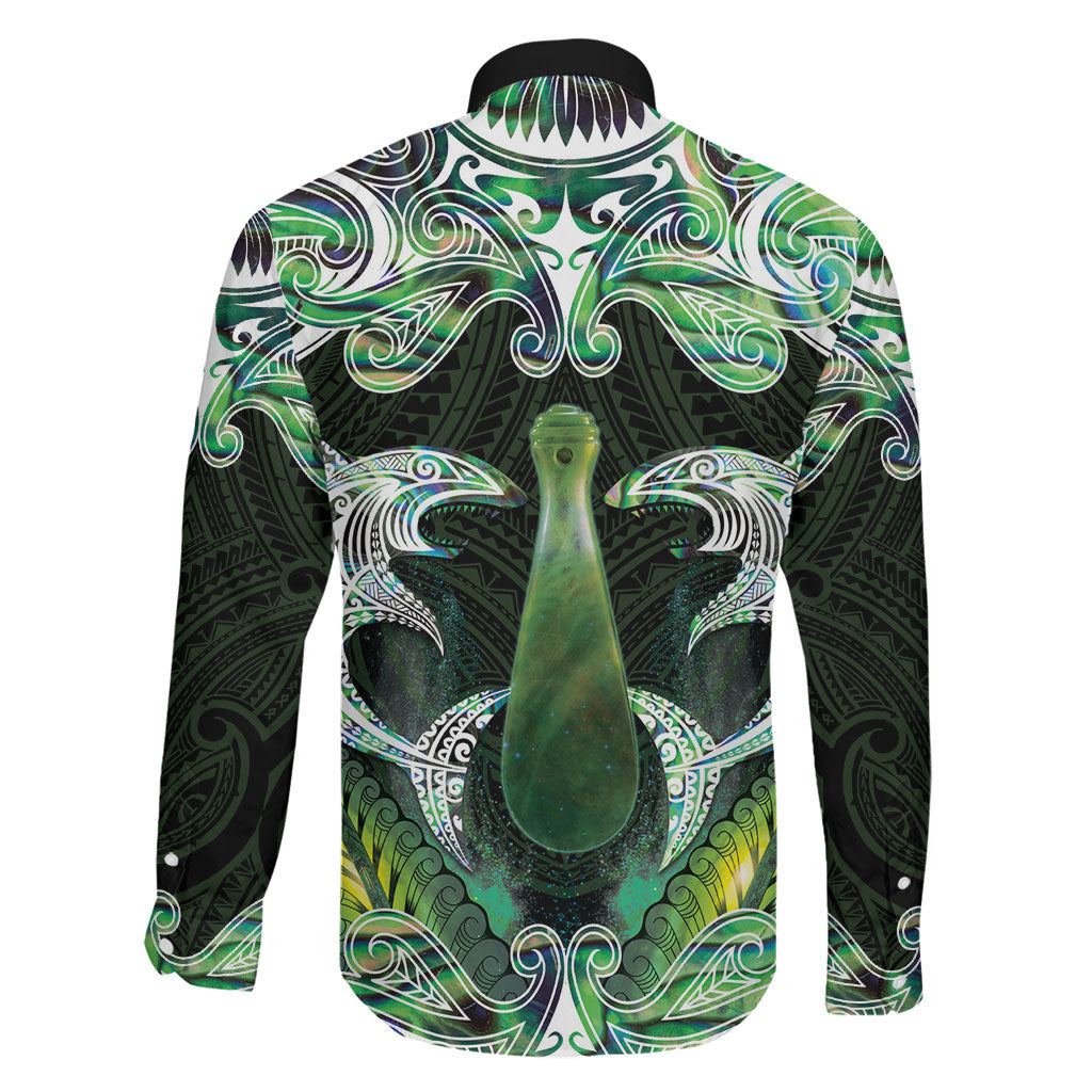 New Zealand Mere Pounamu Weapon Family Matching Summer Maxi Dress and Hawaiian Shirt Aotearoa Mango Paua Shell Maori Pattern LT22 - Polynesian Pride