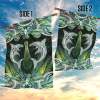 New Zealand Mere Pounamu Weapon Garden Flag Aotearoa Mango Paua Shell Maori Pattern LT22 - Polynesian Pride