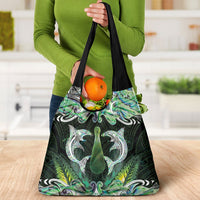 New Zealand Mere Pounamu Weapon Grocery Bag Aotearoa Mango Paua Shell Maori Pattern LT22 - Polynesian Pride