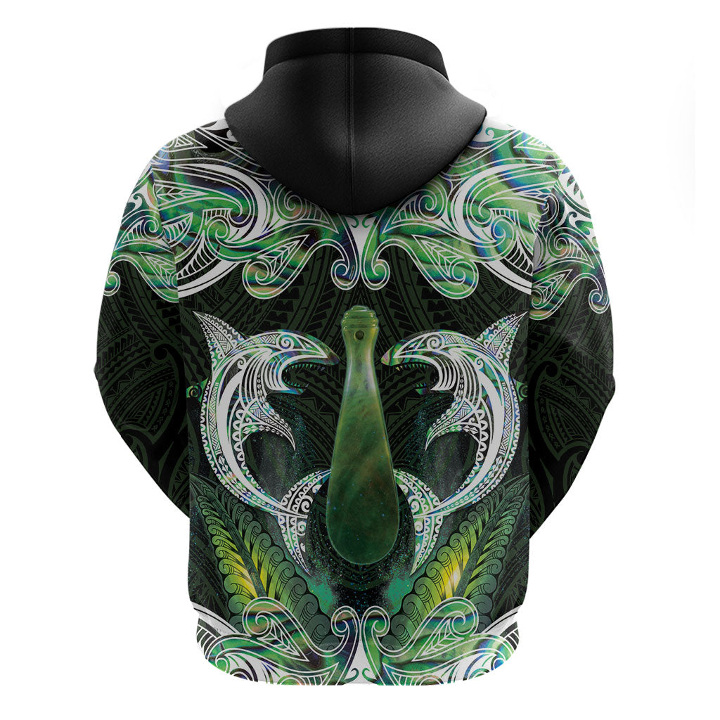 New Zealand Mere Pounamu Weapon Hoodie Aotearoa Mango Paua Shell Maori Pattern LT22 - Polynesian Pride