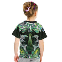 New Zealand Mere Pounamu Weapon Kid T Shirt Aotearoa Mango Paua Shell Maori Pattern LT22 - Polynesian Pride