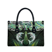 New Zealand Mere Pounamu Weapon Leather Bag Aotearoa Mango Paua Shell Maori Pattern LT22 - Polynesian Pride