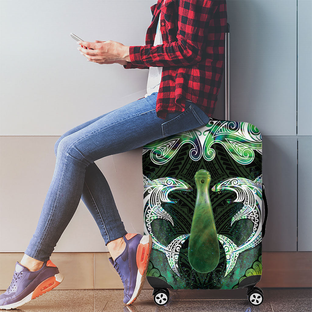 New Zealand Mere Pounamu Weapon Luggage Cover Aotearoa Mango Paua Shell Maori Pattern LT22 - Polynesian Pride