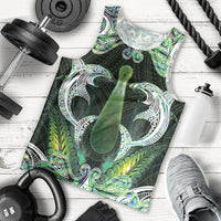 New Zealand Mere Pounamu Weapon Men Tank Top Aotearoa Mango Paua Shell Maori Pattern LT22 - Polynesian Pride