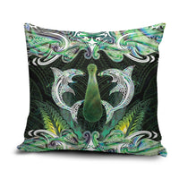 New Zealand Mere Pounamu Weapon Pillow Cover Aotearoa Mango Paua Shell Maori Pattern LT22 Green - Polynesian Pride