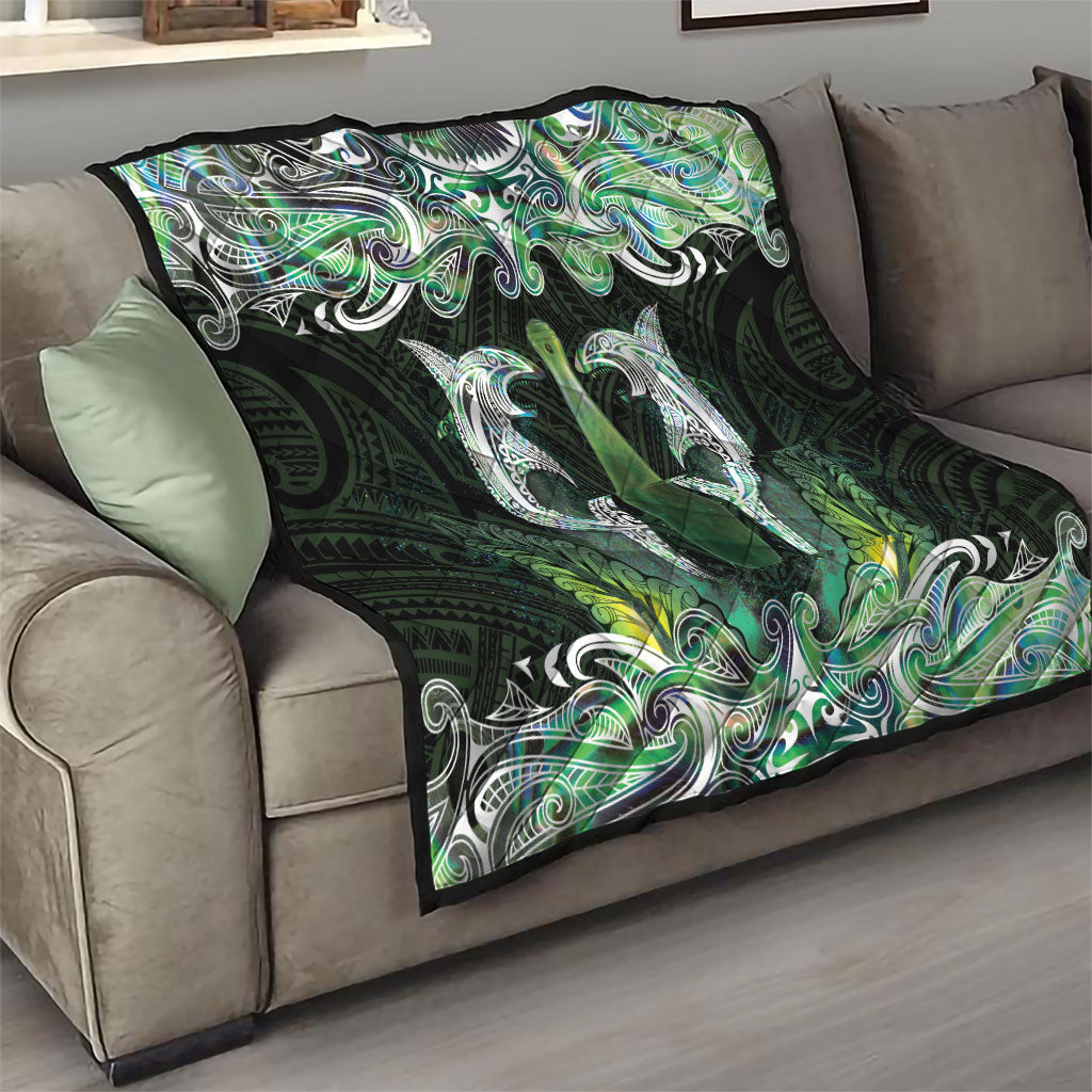 New Zealand Mere Pounamu Weapon Quilt Aotearoa Mango Paua Shell Maori Pattern LT22 - Polynesian Pride