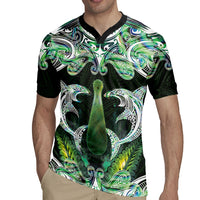 New Zealand Mere Pounamu Weapon Rugby Jersey Aotearoa Mango Paua Shell Maori Pattern LT22 - Polynesian Pride