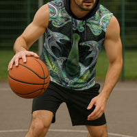 New Zealand Mere Pounamu Weapon Sleeveless Hoodie Aotearoa Mango Paua Shell Maori Pattern LT22 - Polynesian Pride
