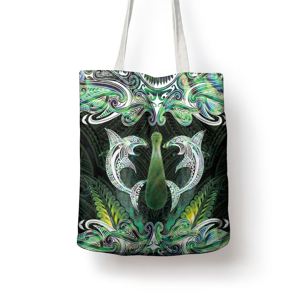 New Zealand Mere Pounamu Weapon Tote Bag Aotearoa Mango Paua Shell Maori Pattern LT22 - Polynesian Pride