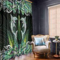 New Zealand Mere Pounamu Weapon Window Curtain Aotearoa Mango Paua Shell Maori Pattern LT22 - Polynesian Pride