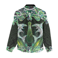 New Zealand Mere Pounamu Weapon Women Casual Shirt Aotearoa Mango Paua Shell Maori Pattern LT22 - Polynesian Pride