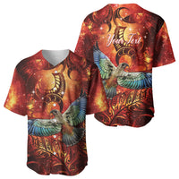New Zealand Kea Bird Matariki Personalised Baseball Jersey Silver Fern Maori Pattern